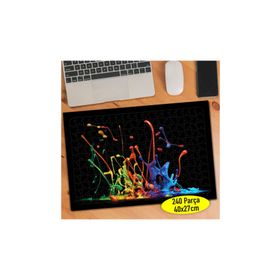 52 Siyah Zeminde Renkli Boya Sıçramaları 240 Parça Puzzle Yapboz