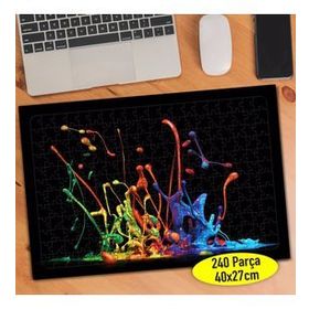 52 Siyah Zeminde Renkli Boya Sıçramaları 240 Parça Puzzle Yapboz