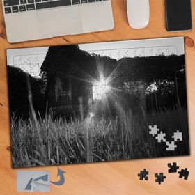 521 Siyah Beyaz Yansıyan Işık240 Parça Puzzle Yapboz Tablo