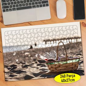 522752 Deniz Kenarı Hasır Sepet Objesi 240 Parça Puzzle Yapboz
