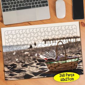 522752 Deniz Kenarı Hasır Sepet Objesi 240 Parça Puzzle Yapboz