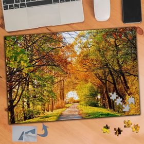 523 Yeşil Turuncu Yapraklı Ağaçlar 240 Parça Puzzle Yapboz Tablo