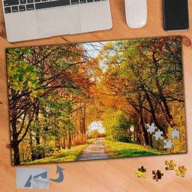 523 Yeşil Turuncu Yapraklı Ağaçlar 240 Parça Puzzle Yapboz Tablo