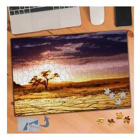 524 Kurak Çöl Mor Gökyüzü 240 Parça Puzzle Yapboz Tablo