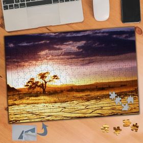 524 Kurak Çöl Mor Gökyüzü 240 Parça Puzzle Yapboz Tablo