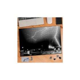 526 Siyah Beyaz Yıldırım Çarpması 240 Parça Puzzle Yapboz Tablo