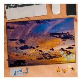 528 Bulutlu Turuncu Renkli Gökyüzü 240 Parça Puzzle Yapboz Tablo