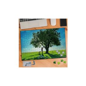 533 Köpek Ve Ağaç Altında Adam 240 Parça Puzzle Yapboz Tablo