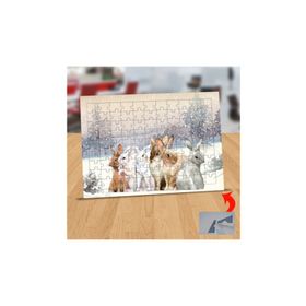 5356330 Kar Altında Tatlı Tavşanlar 99 Parça Puzzle Yapboz Tablo