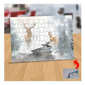 5356529 Sisli Hava İçinde Geyikler 99 Parça Puzzle Yapboz Tablo