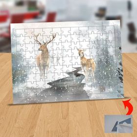 5356529 Sisli Hava İçinde Geyikler 99 Parça Puzzle Yapboz Tablo