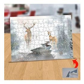 5356529 Sisli Hava İçinde Geyikler 99 Parça Puzzle Yapboz Tablo