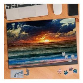 537 Dalgalı Denize Ve Gün Batımı 240 Parça Puzzle Yapboz Tablo