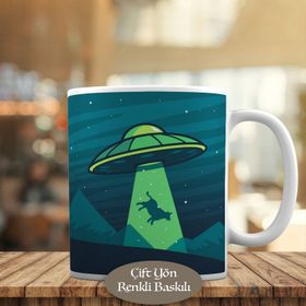537 Ufo Uçan Daireye Işınlanan Komik Boğa Kupa Bardak