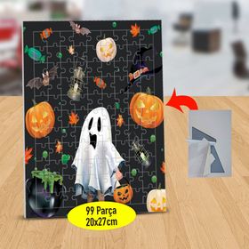 53817346 Happy Hallowen Şeker Şaka 99 Parça Puzzle Yapboz Tablo
