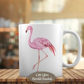 53876-15697 Watercolor Pembe Flamingo Kupa Bardak