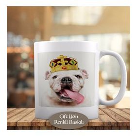 53876-34787 Taçlı Sevimli Köpek Kupa Bardak