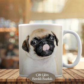 53876-64830 Sevimli Pug Köpek Yavrusu Kupa Bardak