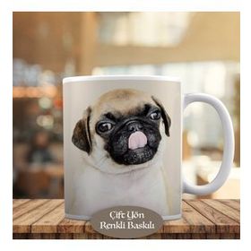 53876-64830 Sevimli Pug Köpek Yavrusu Kupa Bardak