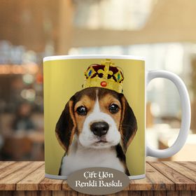 53876-74783 Taç Takan Beagle Yavru Köpek Kupa Bardak