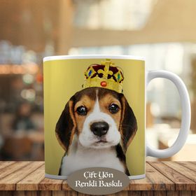 53876-74783 Taç Takan Beagle Yavru Köpek Kupa Bardak