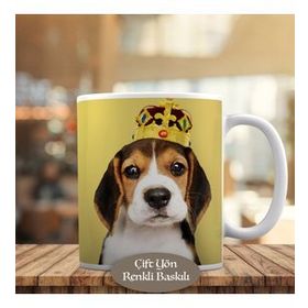 53876-74783 Taç Takan Beagle Yavru Köpek Kupa Bardak