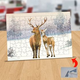 5387656327 Kar Altında Geyikler 99 Parça Puzzle Yapboz Tablo