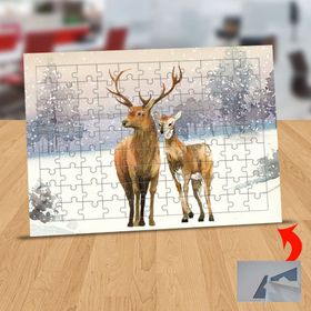 5387656327 Kar Altında Geyikler 99 Parça Puzzle Yapboz Tablo