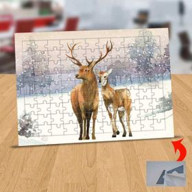 5387656327 Kar Altında Geyikler 99 Parça Puzzle Yapboz Tablo