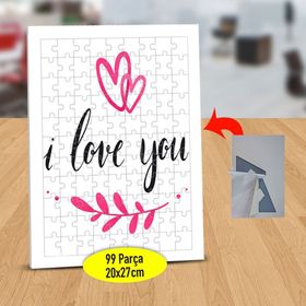 5387658152 I Love You Yazılı 99 Parça Puzzle Yapboz Tablo
