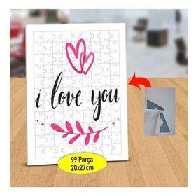 5387658152 I Love You Yazılı 99 Parça Puzzle Yapboz Tablo