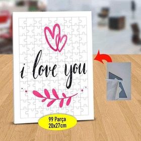 5387658152 I Love You Yazılı 99 Parça Puzzle Yapboz Tablo