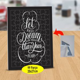 538768569 Let Your Dream Yazılı 99 Parça Puzzle Yapboz Tablo