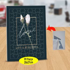 53888243 Life Is Beautiful Yazılı 99 Parça Puzzle Yapboz Tablo