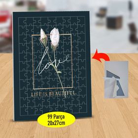 53888243 Life Is Beautiful Yazılı 99 Parça Puzzle Yapboz Tablo