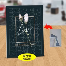 53888243 Life Is Beautiful Yazılı 99 Parça Puzzle Yapboz Tablo