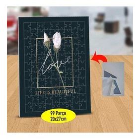53888243 Life Is Beautiful Yazılı 99 Parça Puzzle Yapboz Tablo