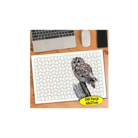 53981 Kış Mevsiminde Sevimli Baykuş 240 Parça Puzzle Yapboz