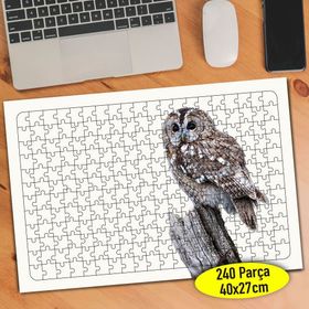 53981 Kış Mevsiminde Sevimli Baykuş 240 Parça Puzzle Yapboz