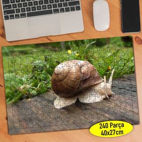 54090785 Yeşil Çimen ve Salyangoz Doğa 240 Parça Puzzle Yapboz