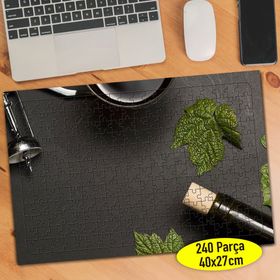 54219 Şarap Şişesi Yeşil Yaprak Tirbişon 240 Parça Puzzle Yapboz
