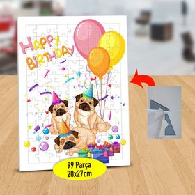5428 Doğum Günü Partisinde Köpekler 99 Parça Puzzle Yapboz Tablo