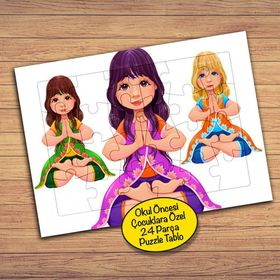 545 Meditasyon Yapan Kızlar 24 Parça Çocuklara Özel Yapboz Tablo