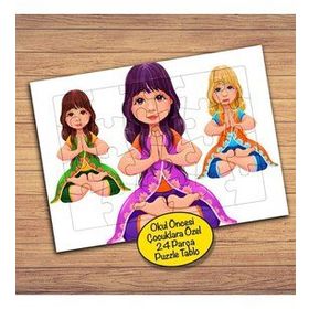 545 Meditasyon Yapan Kızlar 24 Parça Çocuklara Özel Yapboz Tablo