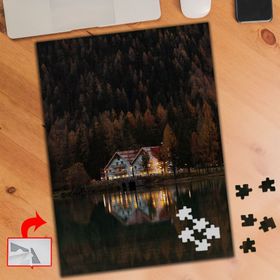 546922 Ağaçların İçindeki Ev 240 Parça Puzzle Yapboz Tablo