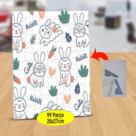 5477 Sevimli Havuç Peşinde Tavşan 99 Parça Puzzle Yapboz Tablo