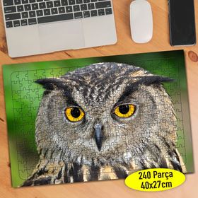 54839625 İri Gözlü Sevimli Baykuş Doğa 240 Parça Puzzle Yapboz