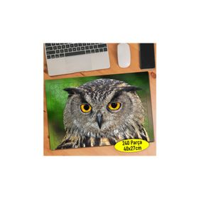 54839625 İri Gözlü Sevimli Baykuş Doğa 240 Parça Puzzle Yapboz