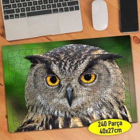 54839625 İri Gözlü Sevimli Baykuş Doğa 240 Parça Puzzle Yapboz