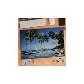 550 Havuz Kenarında Palmiyeler 240 Parça Puzzle Yapboz Tablo